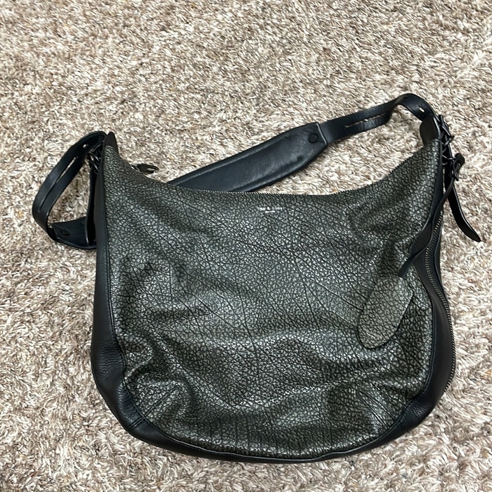 Rag & Bone Iron Grey Leather Bradbury Zip Hobo